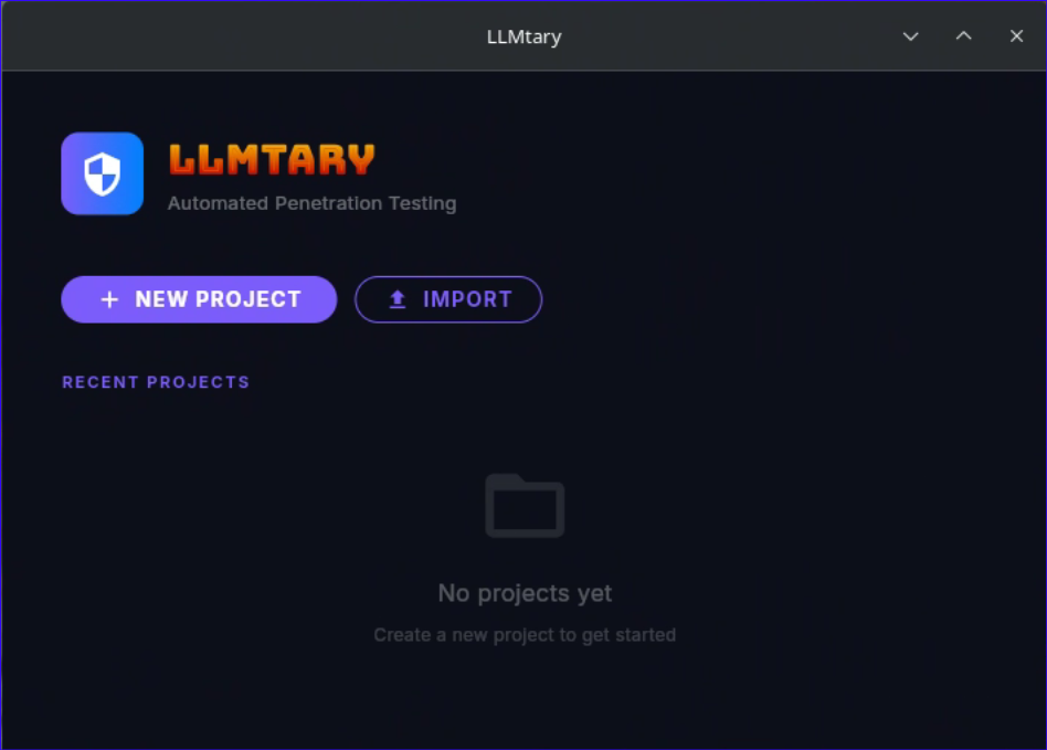 LLMtary Home Screen - Project List