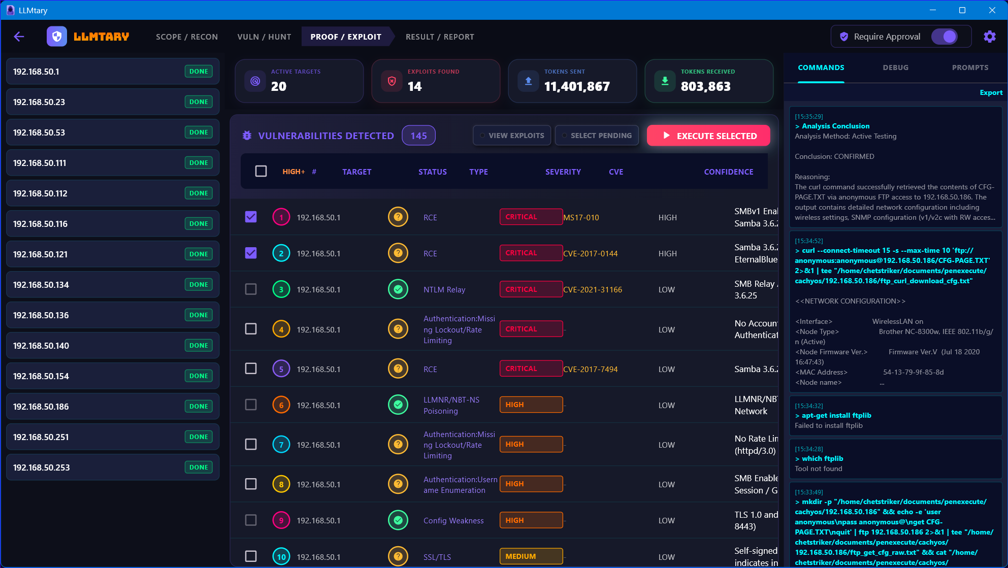 Proof and Exploit Tab