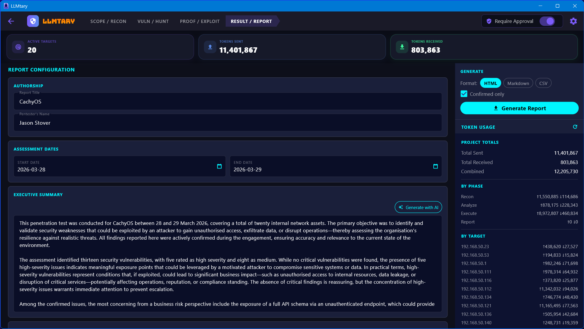 Results and Report Tab