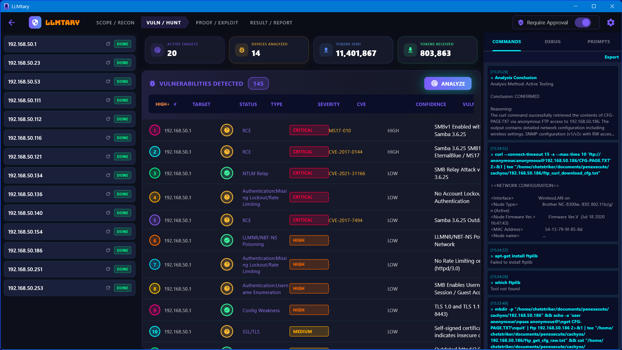 Vulnerability Hunt Tab